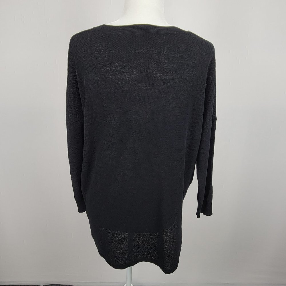Madewell Knit Top Black Boat Half Sleeve Neck Stretch Santana Knit Size M - Picture 4 of 6